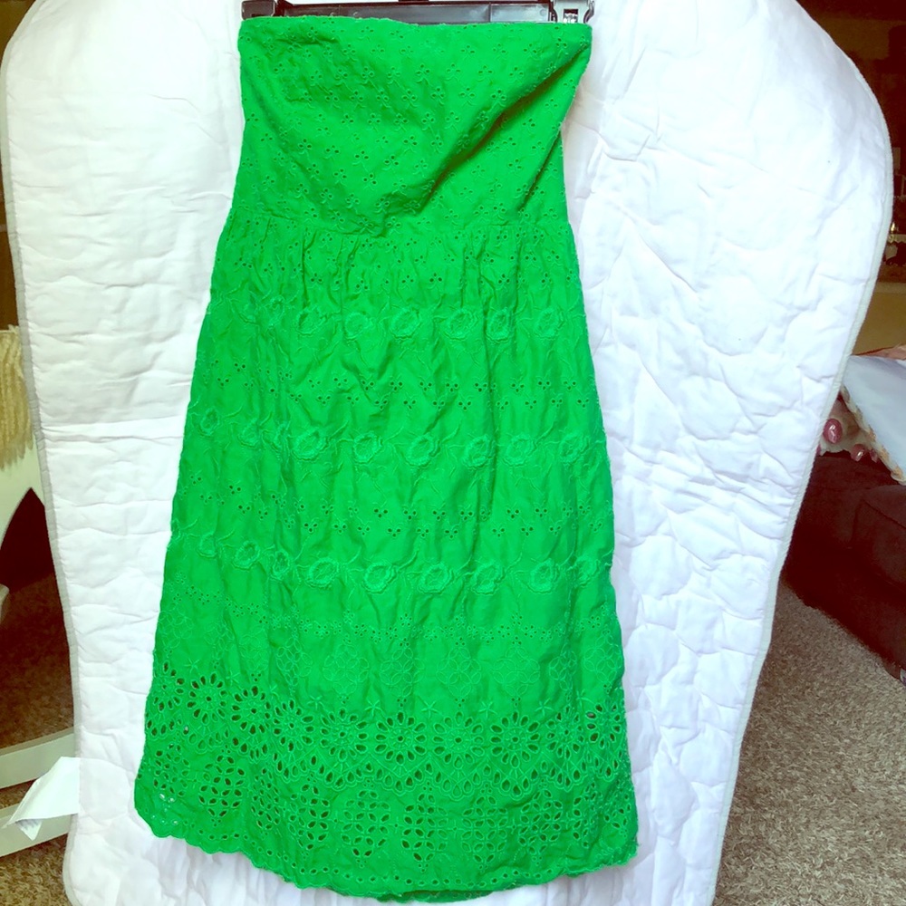 Eyelet tube green dress Old Navy